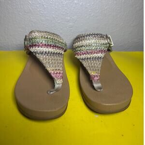 Aetrex Colorful Thong ‘Kate’ Wedge Sandals size 10
